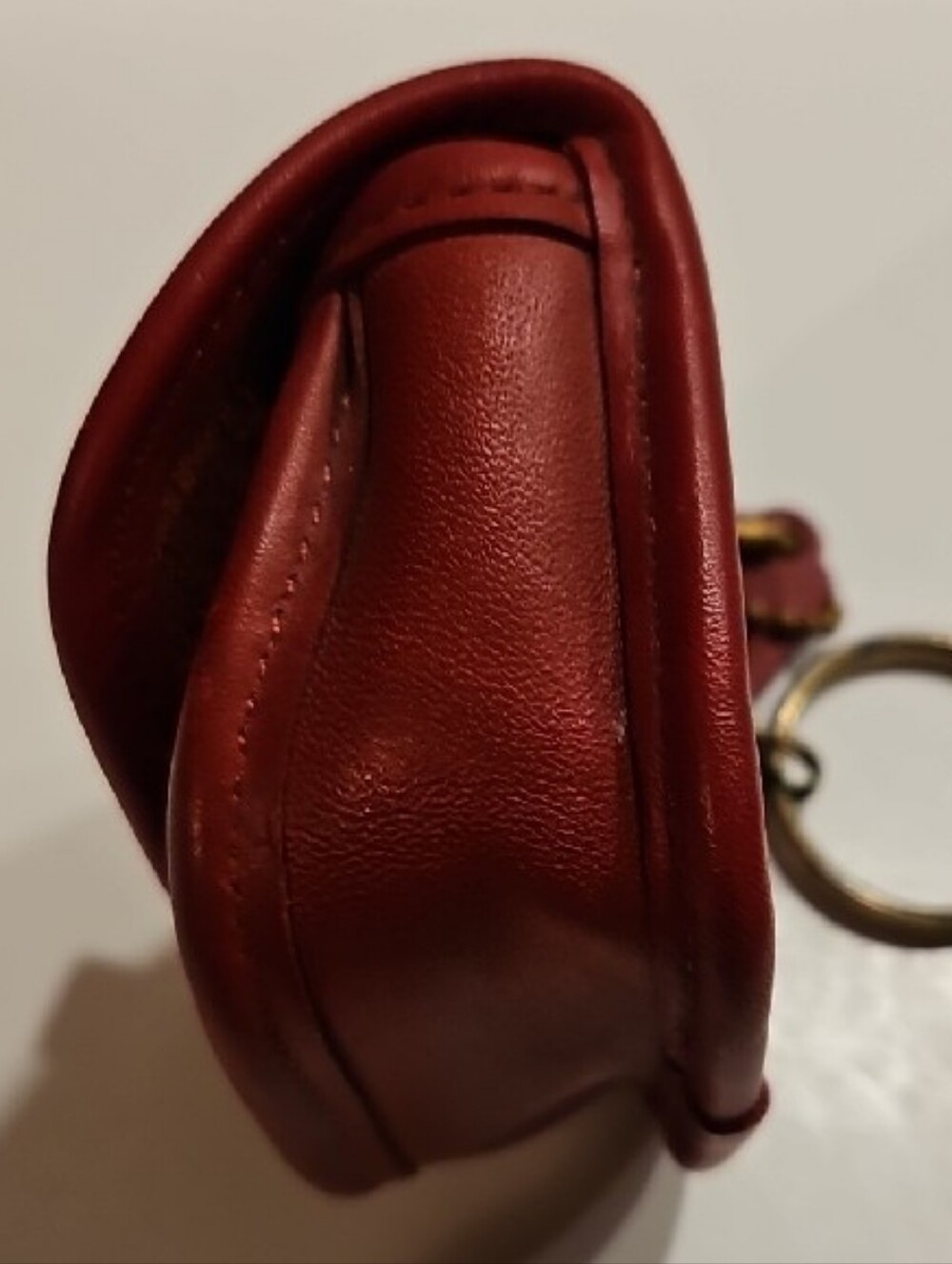 Coach Mini Red Leather Turnlock,Coin Pouch & Key Chain - Picture 6 of 11